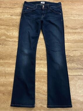 Hudson Jeans Women's 28 Dark Blue Boot Cut Jeans Low-Rise Back Flip Pockets USA